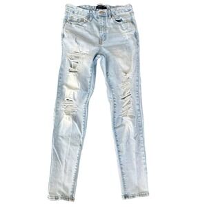 Aeropostale High Rise Curvy Jegging Jeans Womens 10 Light Wash Grunge Y2K
